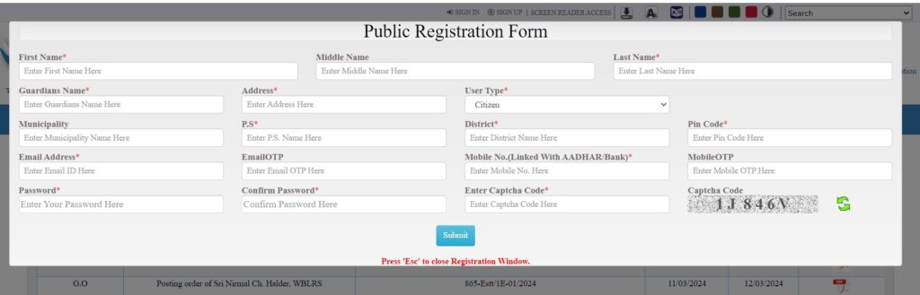Registering On Banglarbhumi.Gov.In