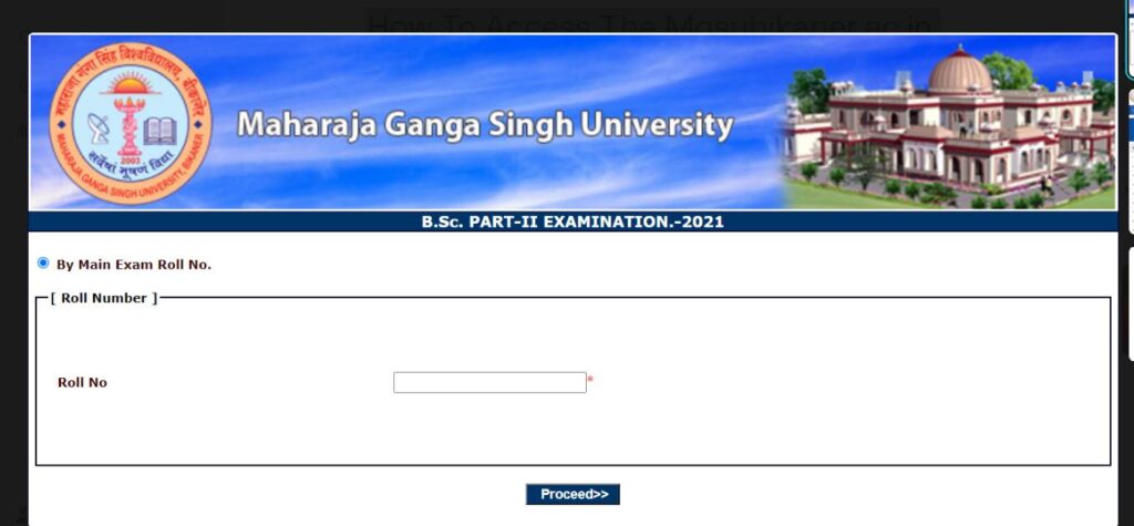 How To Access The Mgsubikaner.ac.in University Result page

