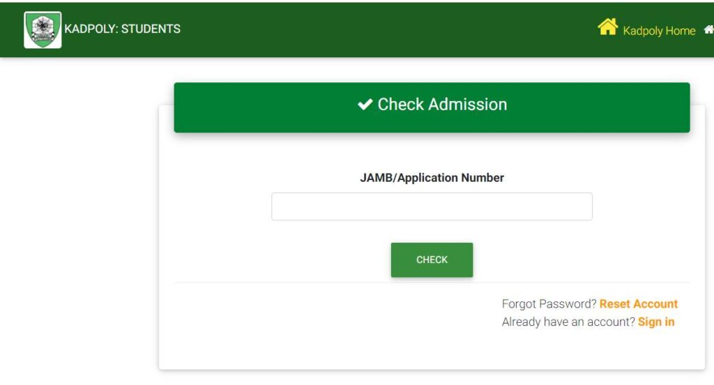 How To Apply For Admission At Kadpoly