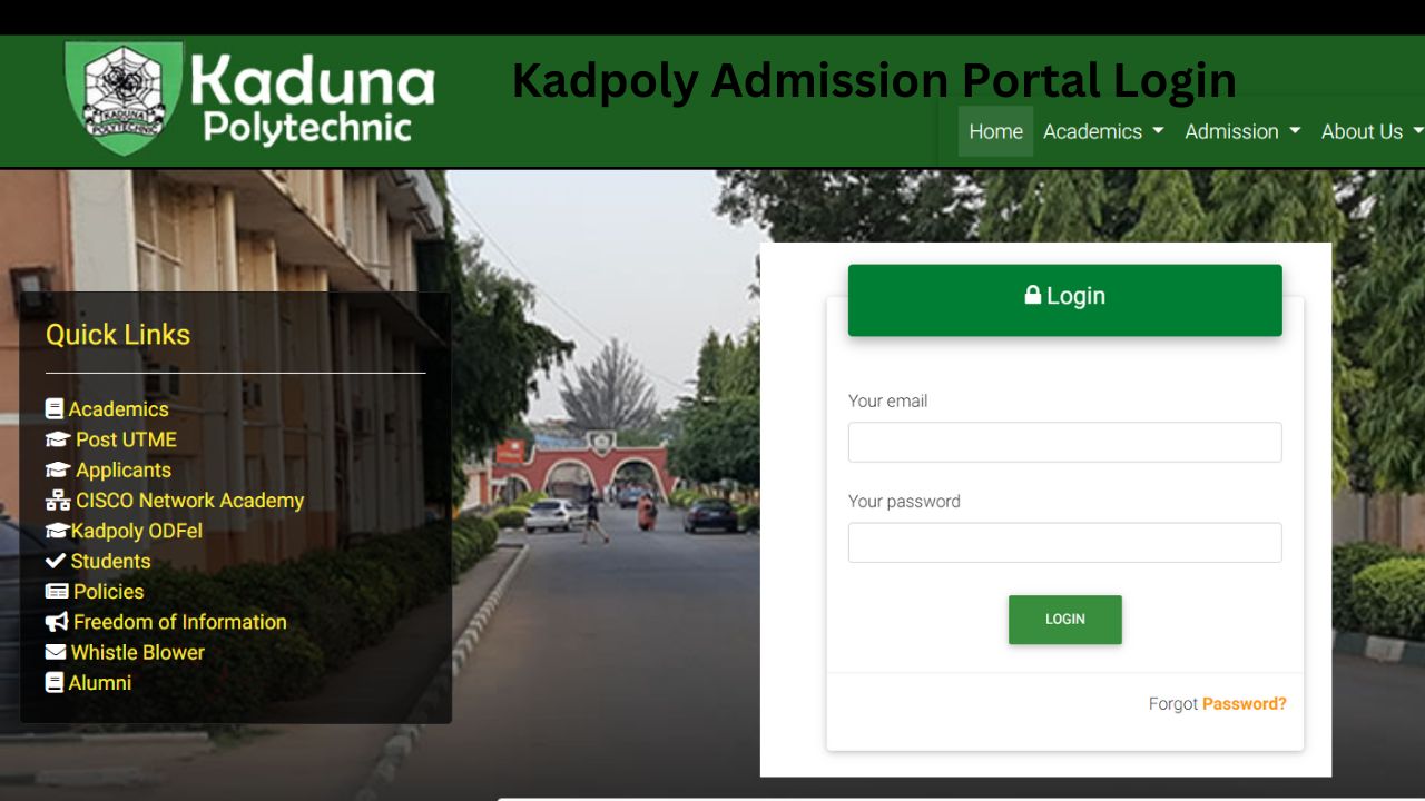Kadpoly Admission Portal Login