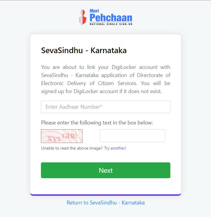 Sevasindhu Karnataka Gov In Register