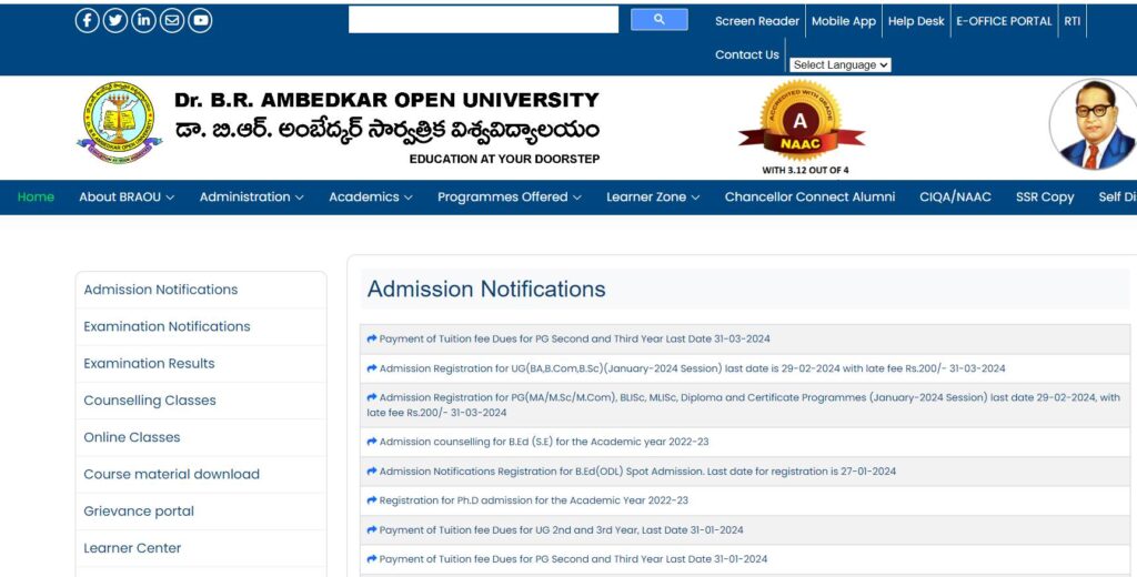 How To Apply For Admission To Dr.B.R. Ambedkar Open University