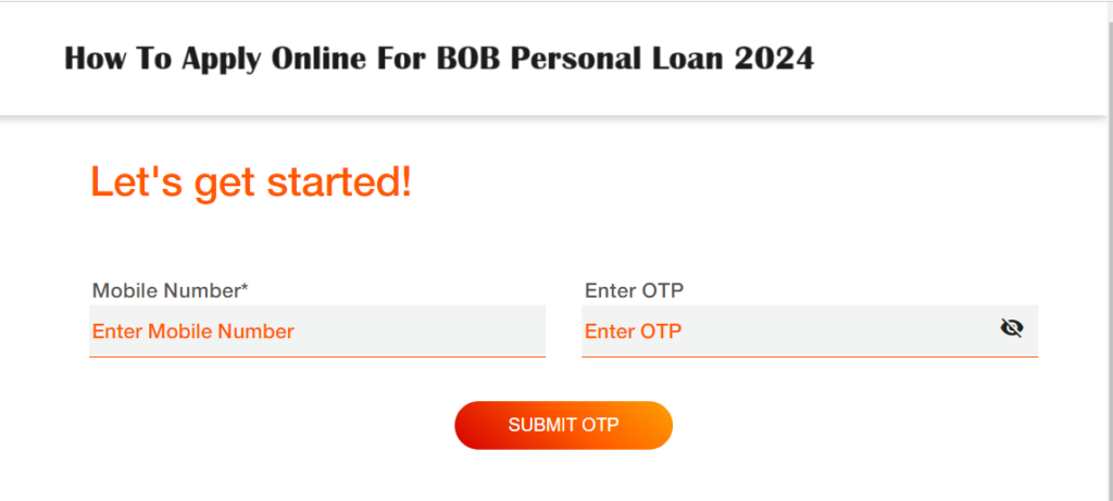 How To Apply Online For BOB Personal Loan 2024