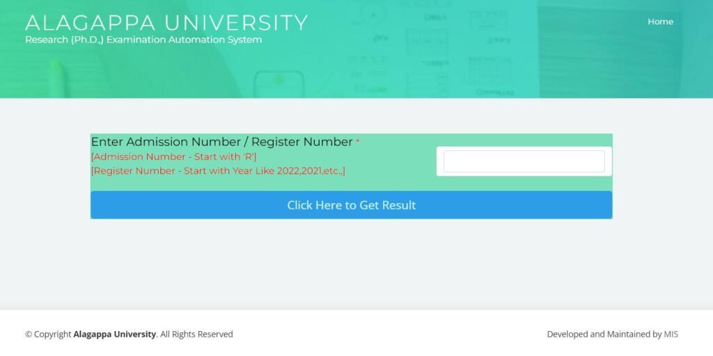 How To Check Alagappa University Result