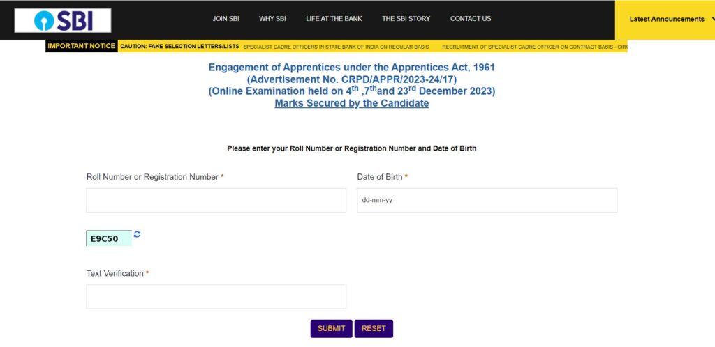 How To Check SBI Apprentice Result 2024