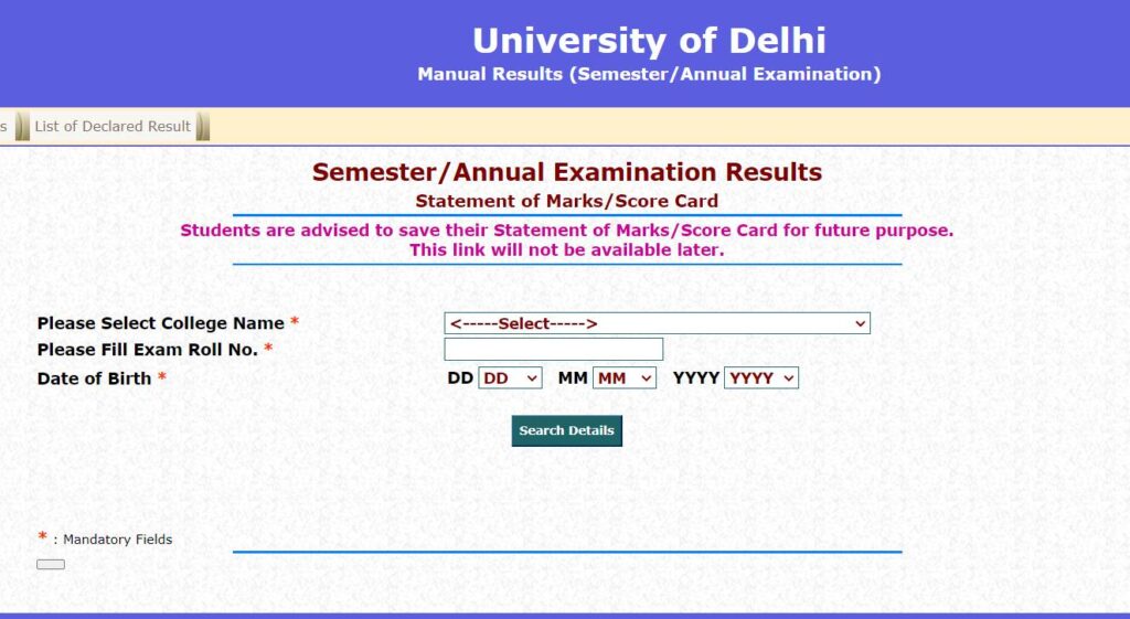 How To Check The Delhi University Result