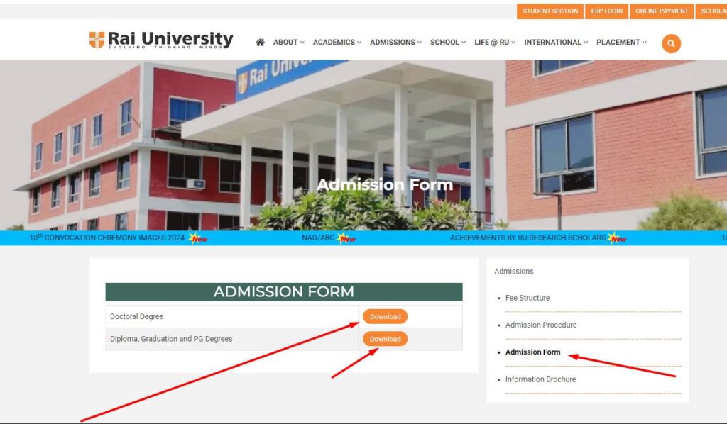 How To Download The Rai University Admission Form
