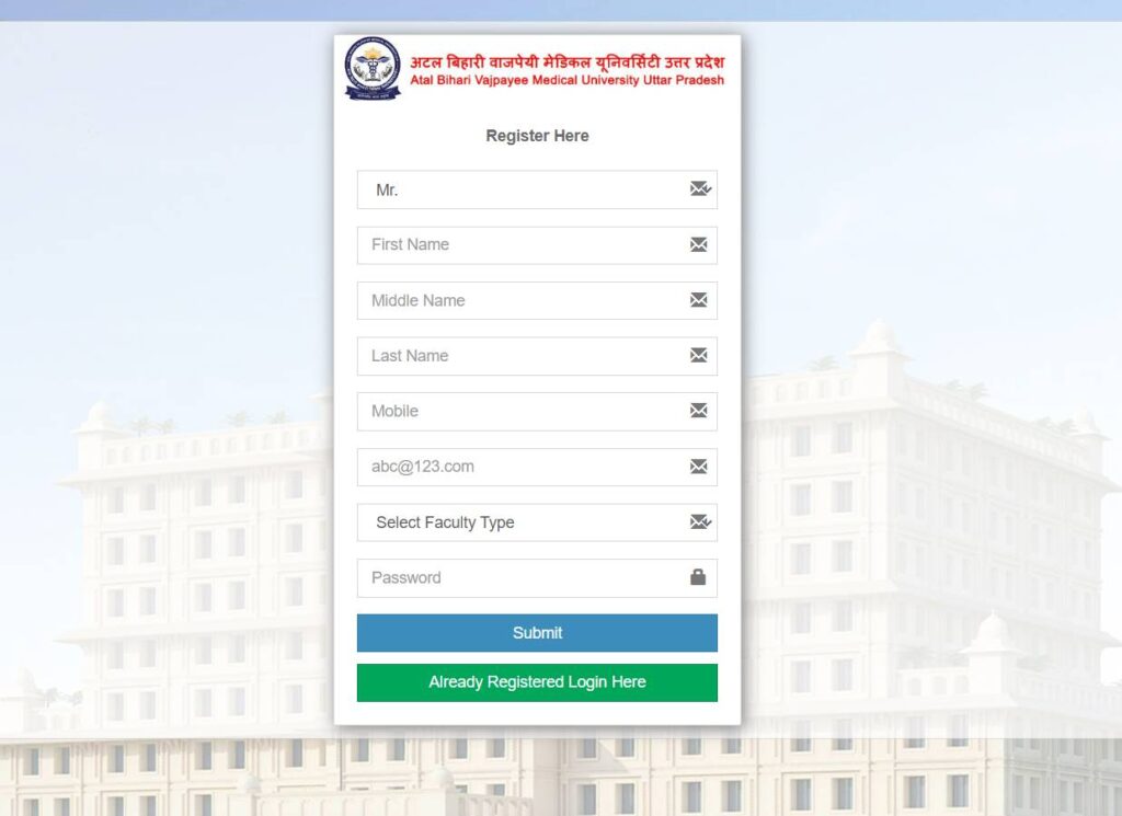 How To Register For Admission To Atal Bihari Vajpayee Medical University