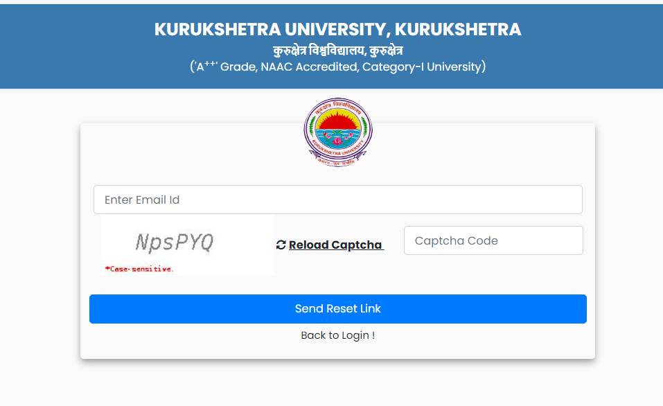 How To Reset Password For Kurukshetra University Login