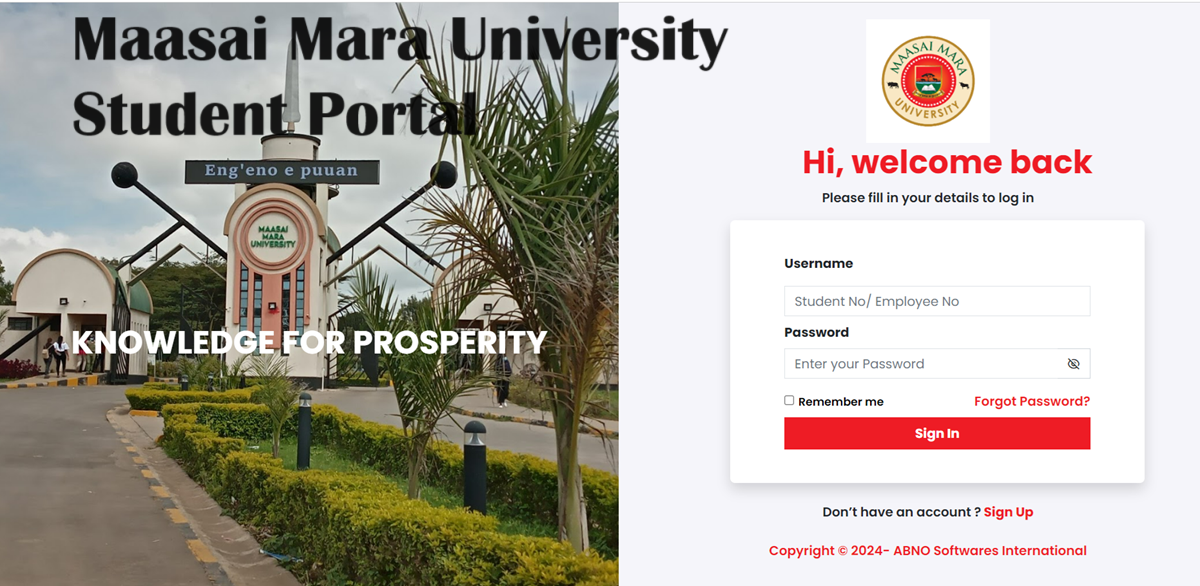Maasai Mara University Student Portal
