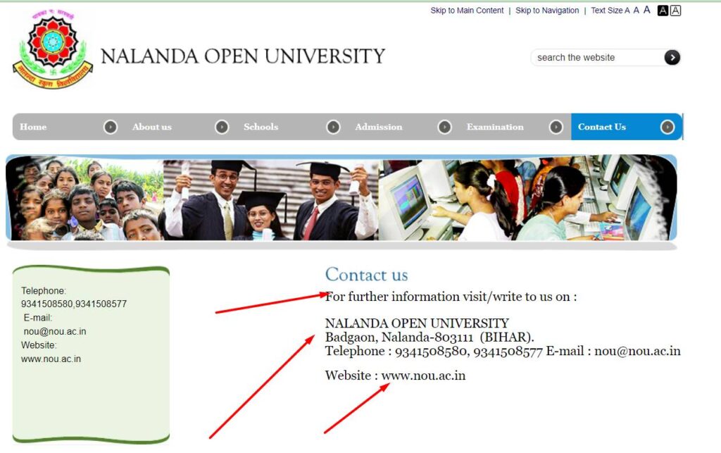Nalanda Open University Contact Number