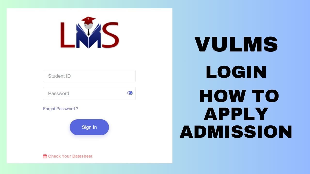 Vulms Login How To Apply Admission
