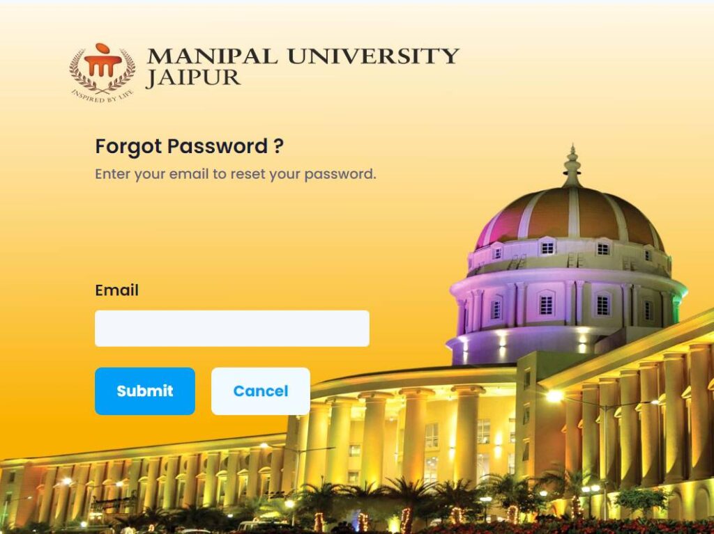 How To Forgot Password For Manipal University Jaipur