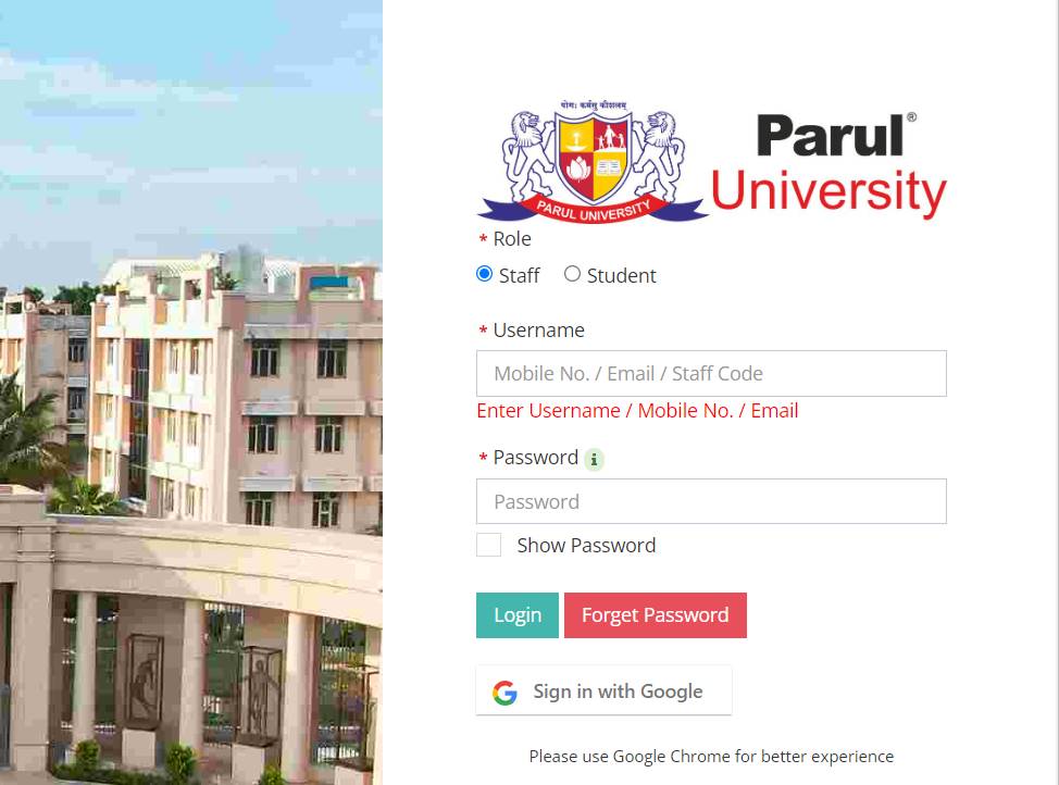 How To Forgot Password For Parul University