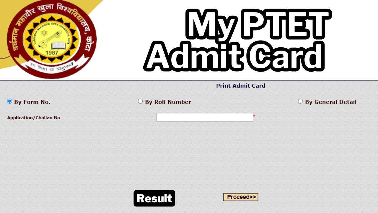 My PTET Admit Card Result, Login At Ptetvmou2024.com
