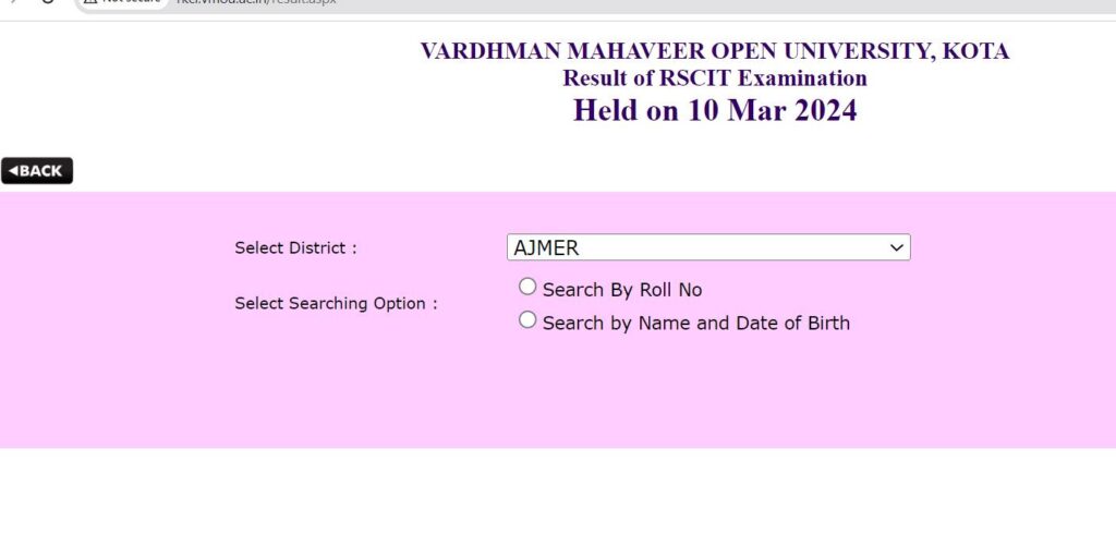 RSCIT Admit Card Roll Number Wise Download